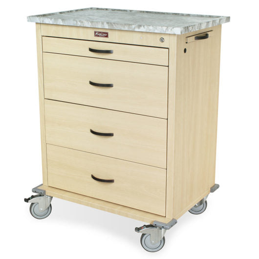 Wood Vinyl 540 Capacity Punch Card Medication Cart, Four Drawer, Key Lock, WV540PC-AN Main image