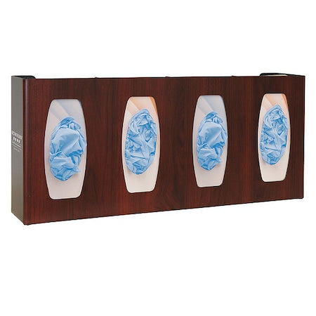 Glove Box Dispenser Quad Divided Vert/Horiz ABS Cherry