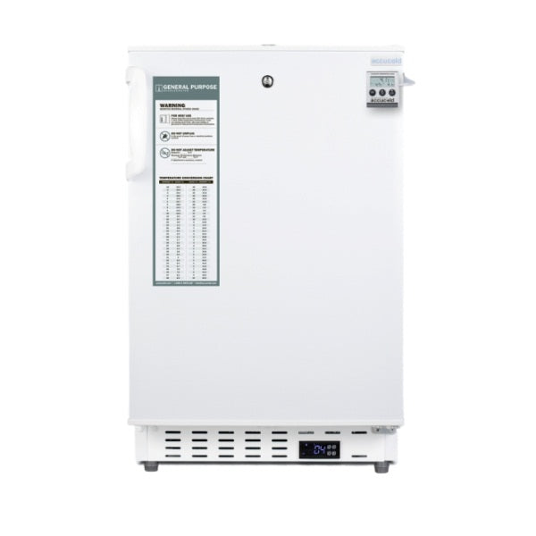 Accucold ADA compliant built-in or freestanding 20" wide manual defrost all-freezer for residential use (Model