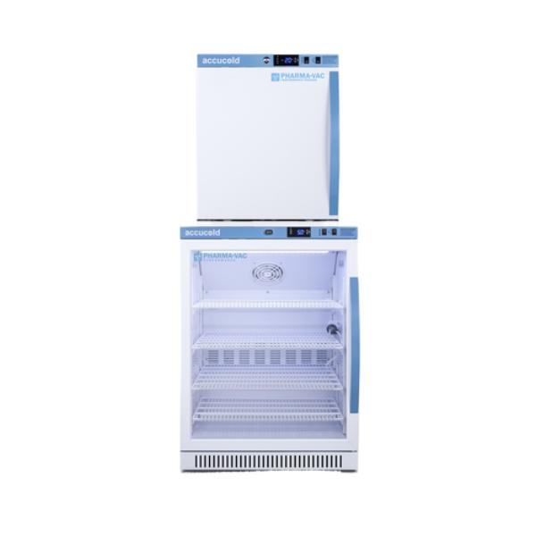 Undercounter 24"  refrigerator-freezer for residential use with lavender purple door, stainless steel handle, and white