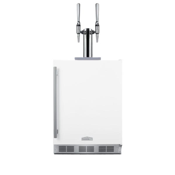 Accucold ADA compliant built-in commercial kegerator in white, no tap kit included, ADA (Model SBC58WHBIADANKLHD)
