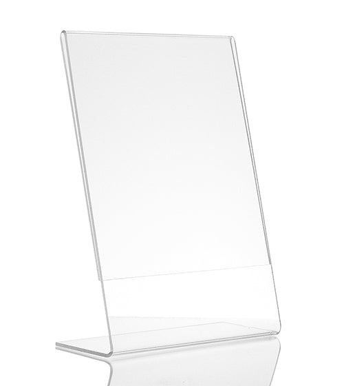 Alpine Industries 4" x 6" Clear Acrylic, Slant-Back, Side insert, Tabletop Sign Holder â 36 Pack Main image