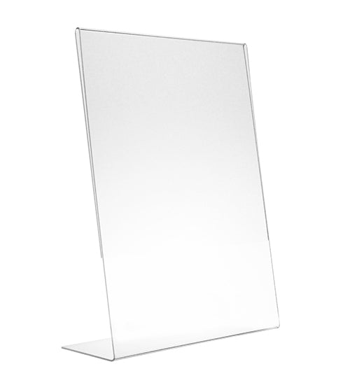 ALPINE INDUSTRIES 8.5" X 11" CLEAR ACRYLIC, SLANT-BACK, SIDE INSERT, TABLETOP SIGN HOLDER