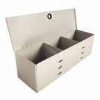 Harloff 2 Section Cup/Straw Holder, with lid. Dims: 5.5" H x 19.5" W x 5" D