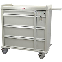 All Aluminum Punch Card Cart with Basic Electronic Pushbutton Lock with BEST® Lock keylock override on Cabinet. Factory