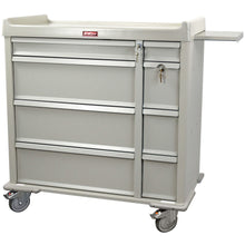 All Aluminum Punch Card Cart with BEST® Lock on Cabinet. Illinois Lock on Narcotics Drawer, Capacity of 600 cards, Stand