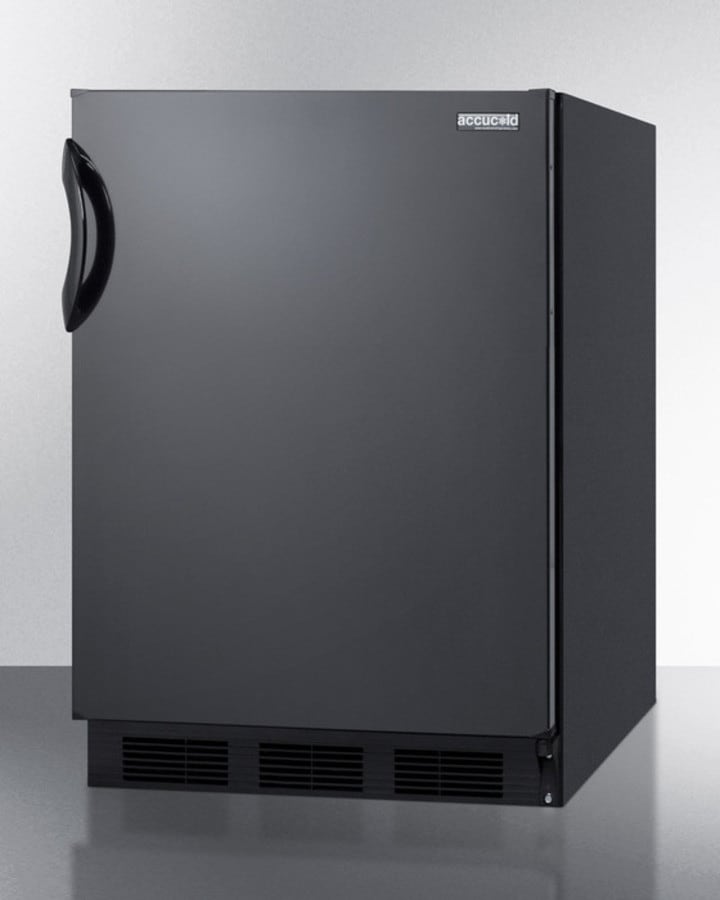 Accucold Residential uncercounter all-refrigerator in black with automatic defrost and deluxe interior (Model