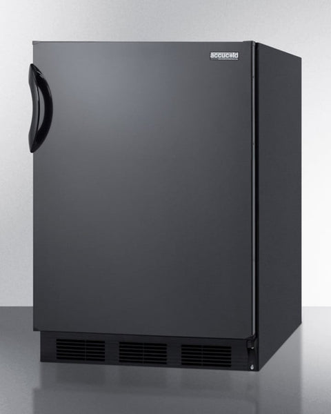 Accucold Residential uncercounter all-refrigerator in black with automatic defrost and deluxe interior (Model