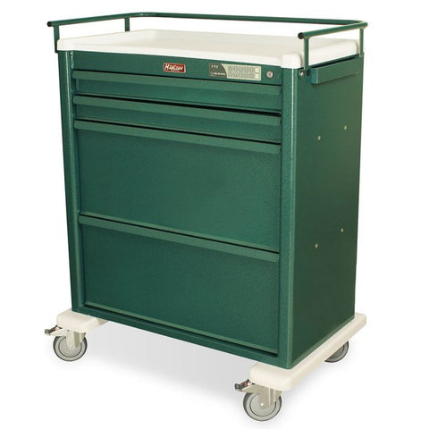 Harloff Aluminum Universal Line, WIDE Dispill Compatible Medication Cart, Basic Electronic Lock with Key Lock Override.
