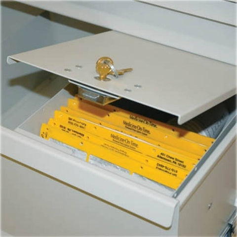 Harloff Locking Narcotics Box for MOT packing in 9" Drawers, Single Row, Illinois Lock