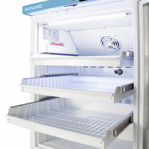 Accucold Factory-installed full-extension ventilated drawer for select Accucold refrigerators