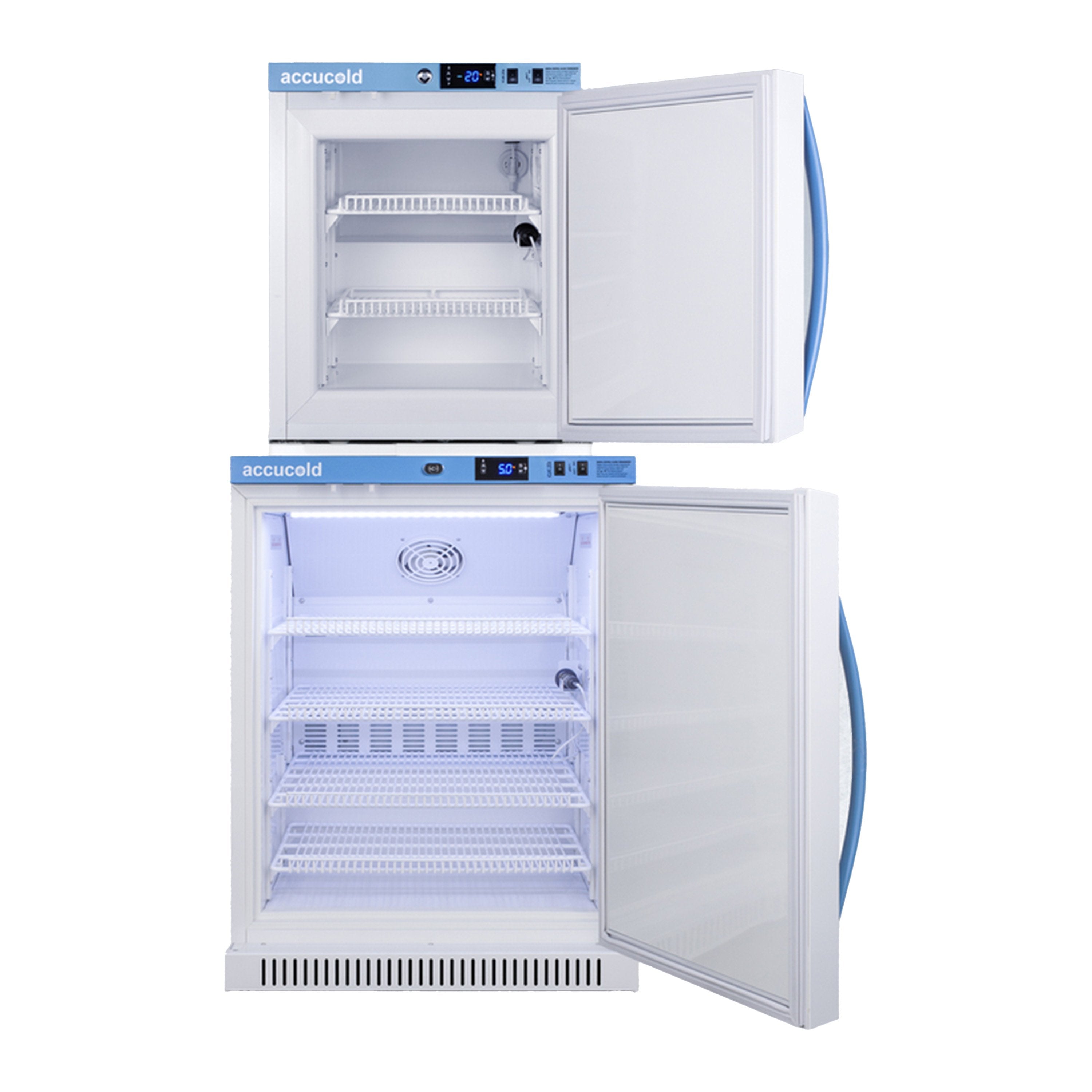 Full-size top mount refrigerator-freezer in stainless steel look with front combination lock Main image