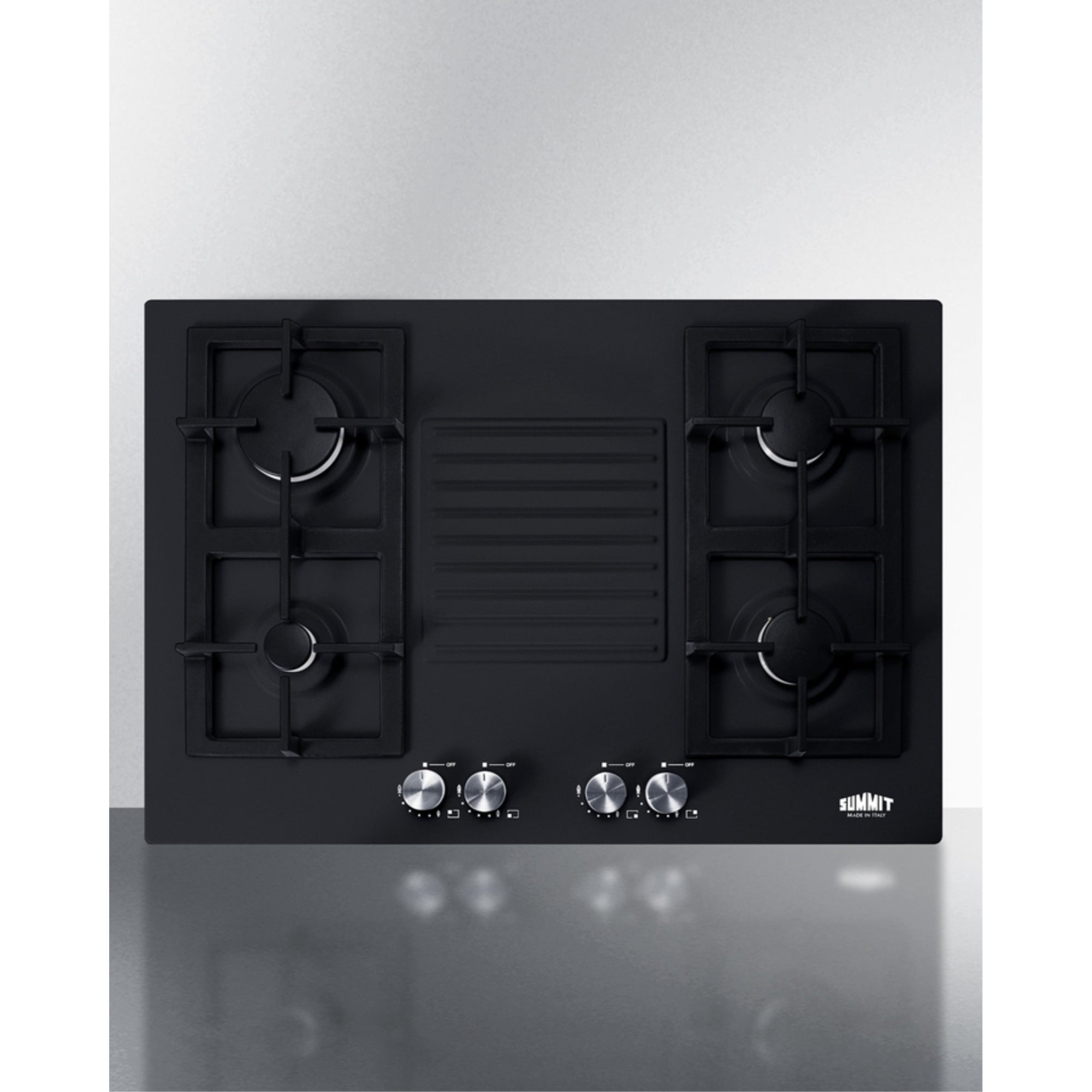 30" Wide 4-burner Gas Cooktop in Black with Sealed Burners and Cast Iron Grates Main image