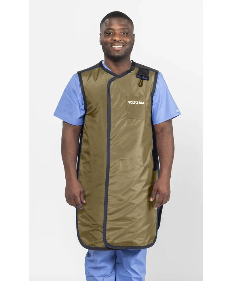 FRONT CLOSING SPECIAL PROCEDURE APRON - .5 mm   Light Weight Lead   24X40 Beige- Extra Large