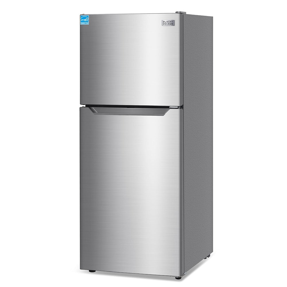 10 Cu.ft. Top Mount Refrigerator-freezer in a Stainless Steel Look with Icemaker Main image