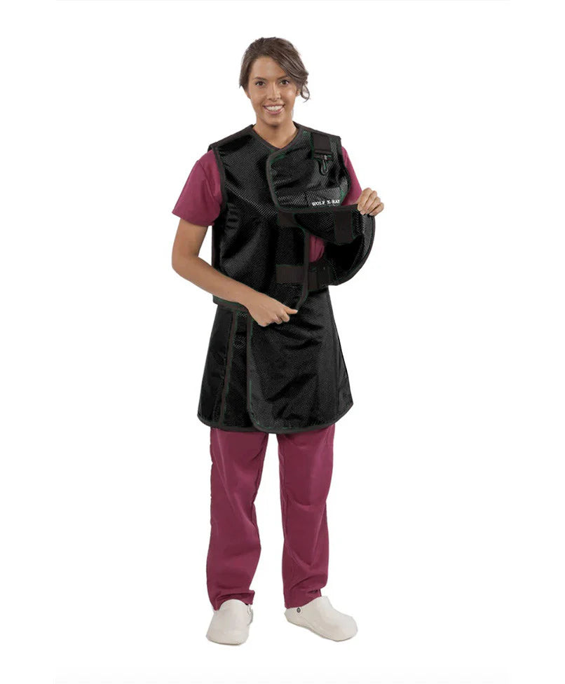 WOMEN'S APRON AND VEST : .5 mm Regular Lead VEST: 24X25 APRON: 22.5X47-50 Black- Extra Large Main image