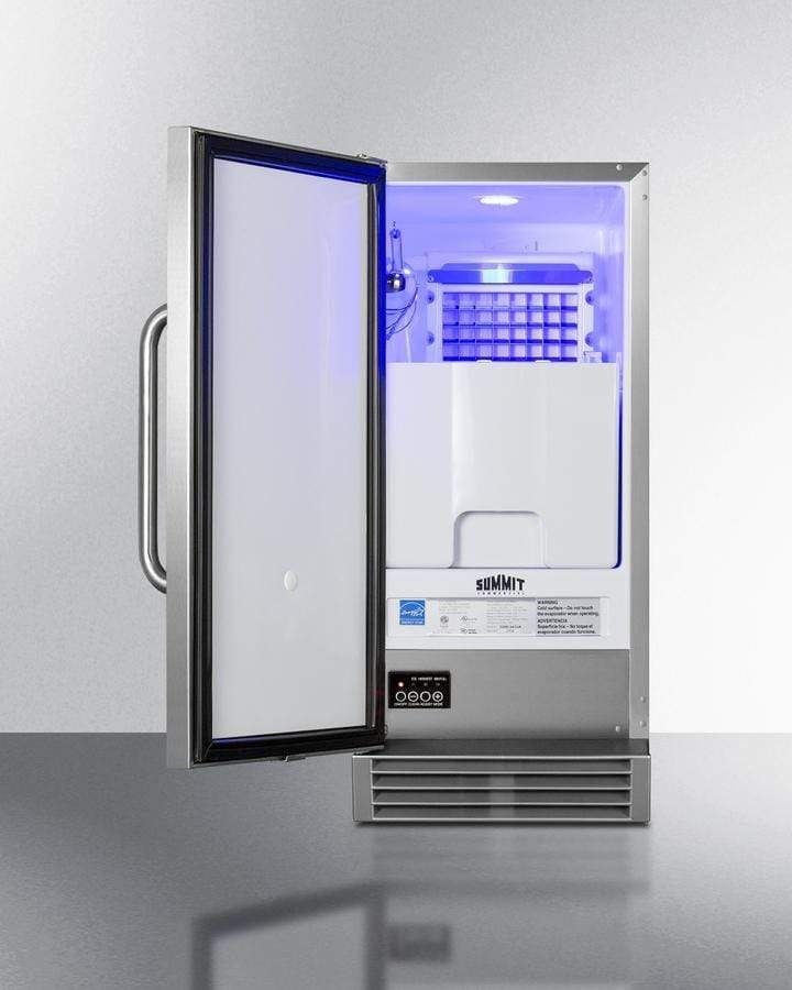 ADA compliant outdoor NSF-listed auto defrost clear icemaker with internal pump for built-in or freestanding use under c Main image