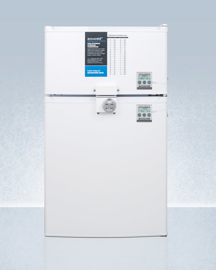 2-door cycle defrost refrigerator-freezer in slim width and white finish