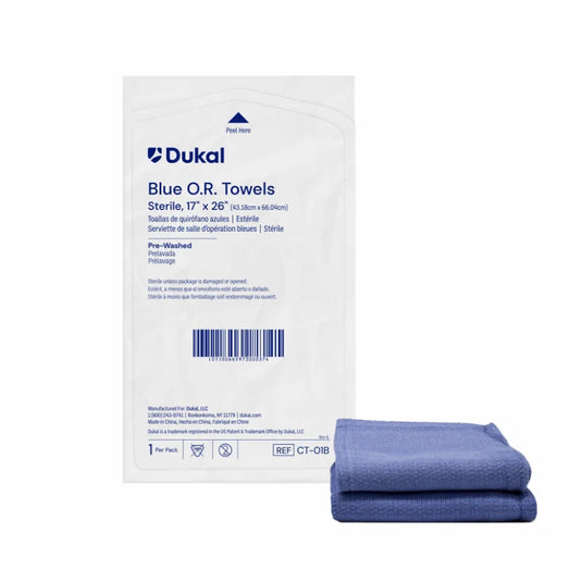 Sterile OR Towels, 17" x 26", Blue, 1/PK