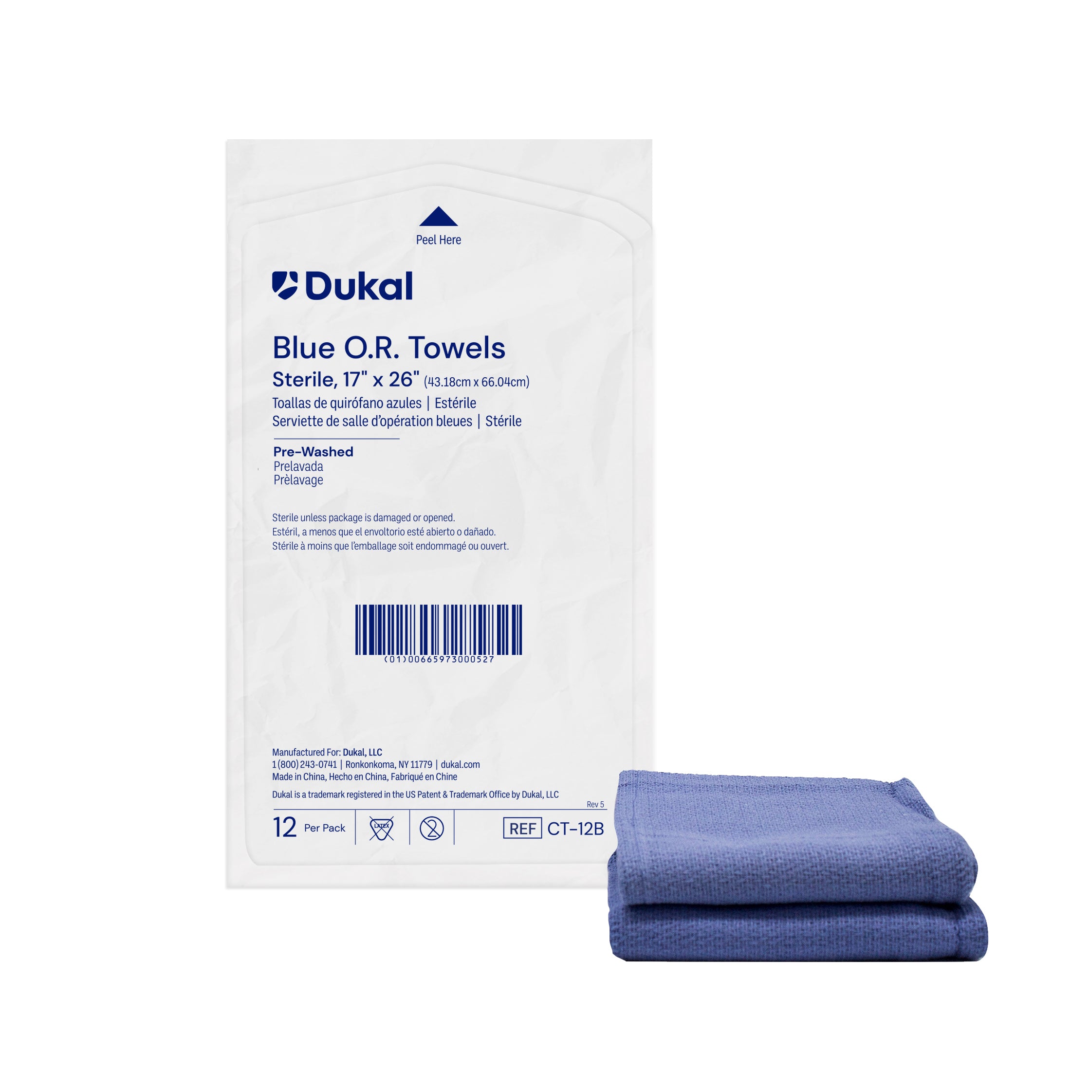 Sterile OR Towels 17" x 26", Blue - CT-12B