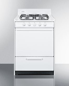 24" Wide Gas Range in White with Sealed Burners and Oven Window Main image