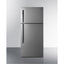 Full-size top mount refrigerator-freezer in stainless steel look