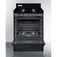 24" wide gas range in black, open burners