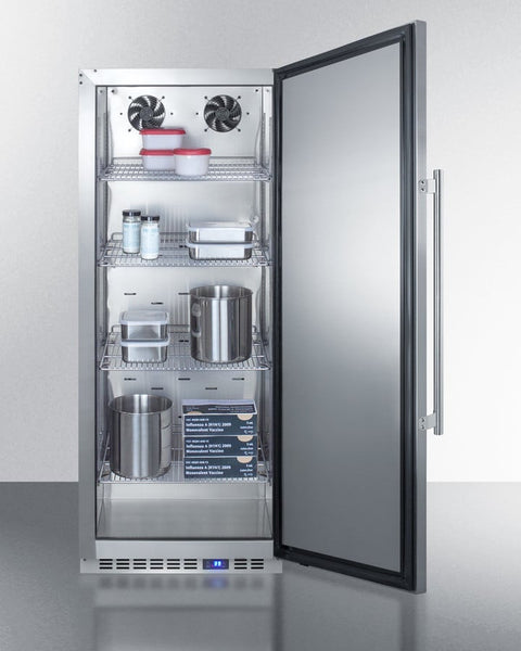 Accucold Stainless steel work surface installed on top of select 24" wide refrigerator cabinets