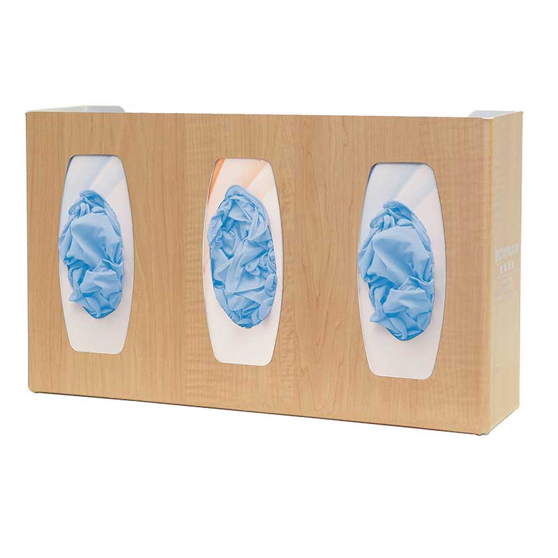 Glove Box Dispenser Triple Divided Vert/Horiz Maple ABS Main image