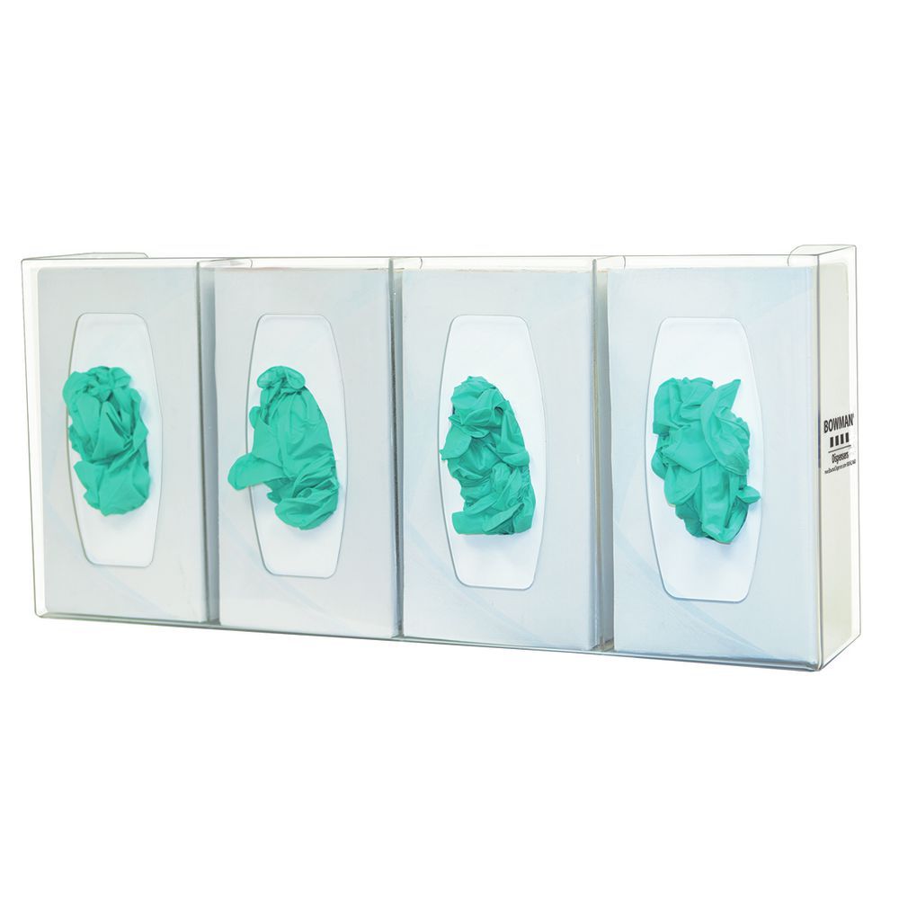 Glove Box Dispenser Quad Divided Vert/Horiz Clear PETG Main image