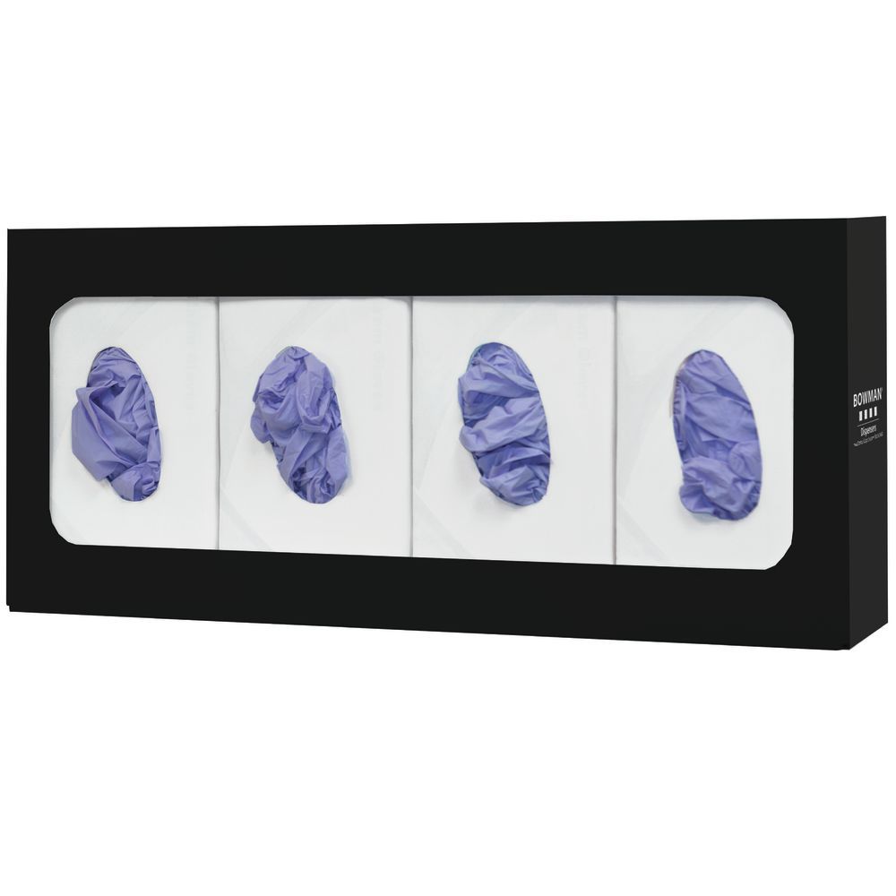 Glove Box Dispenser Quad Vert/Horiz Black Steel Main image