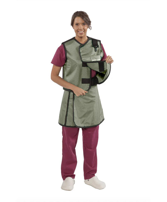 WOMEN'S APRON AND VEST : .5 mm Regular Lead VEST: 23X23 APRON: 21X41-46 Grey - Large