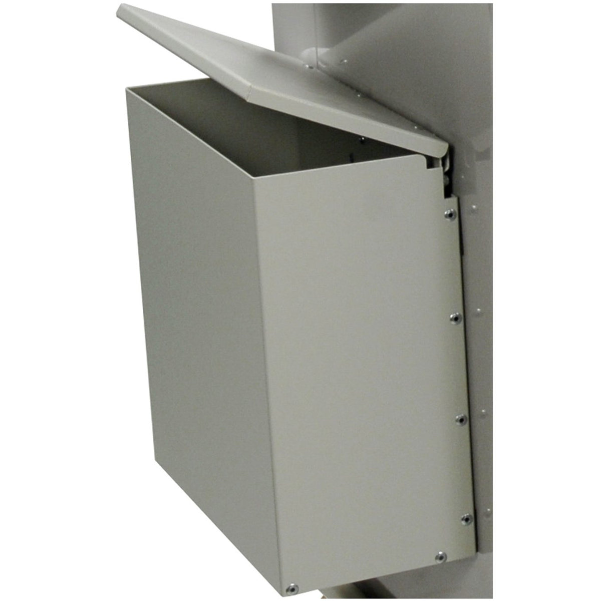 Harloff Waste Container With Cover and Locking Lid, Aluminum, Includes Mounting Bracket