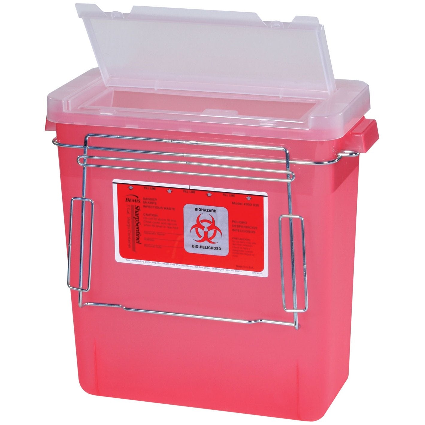 Sharps Container and Mounting Bracket, 3 Gallon; for V-Series