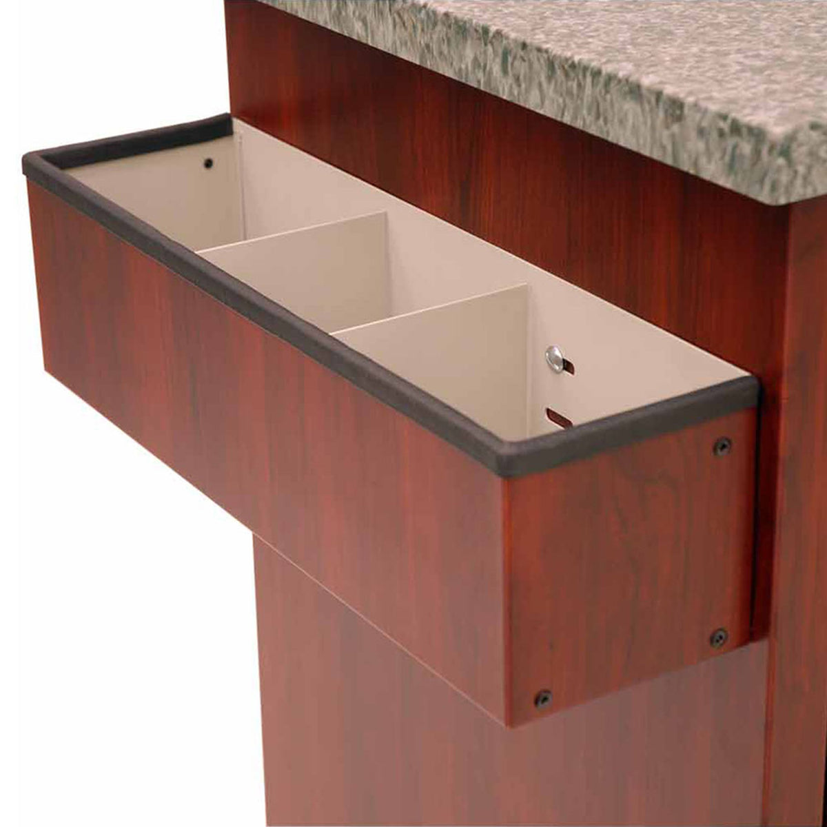 Harloff Wood Vinyl Coated Aluminum Cup and Straw Holder, Two Sections, Without Lid. American Natural. (WV carts are not