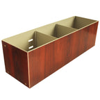 Harloff 2 Section Cup/Straw Holder, no lid. Dims: 5.5" H x 19.5" W x 5" D