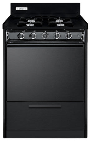 Accucold 20" Wide Gas Range in Black with Sealed Burners
