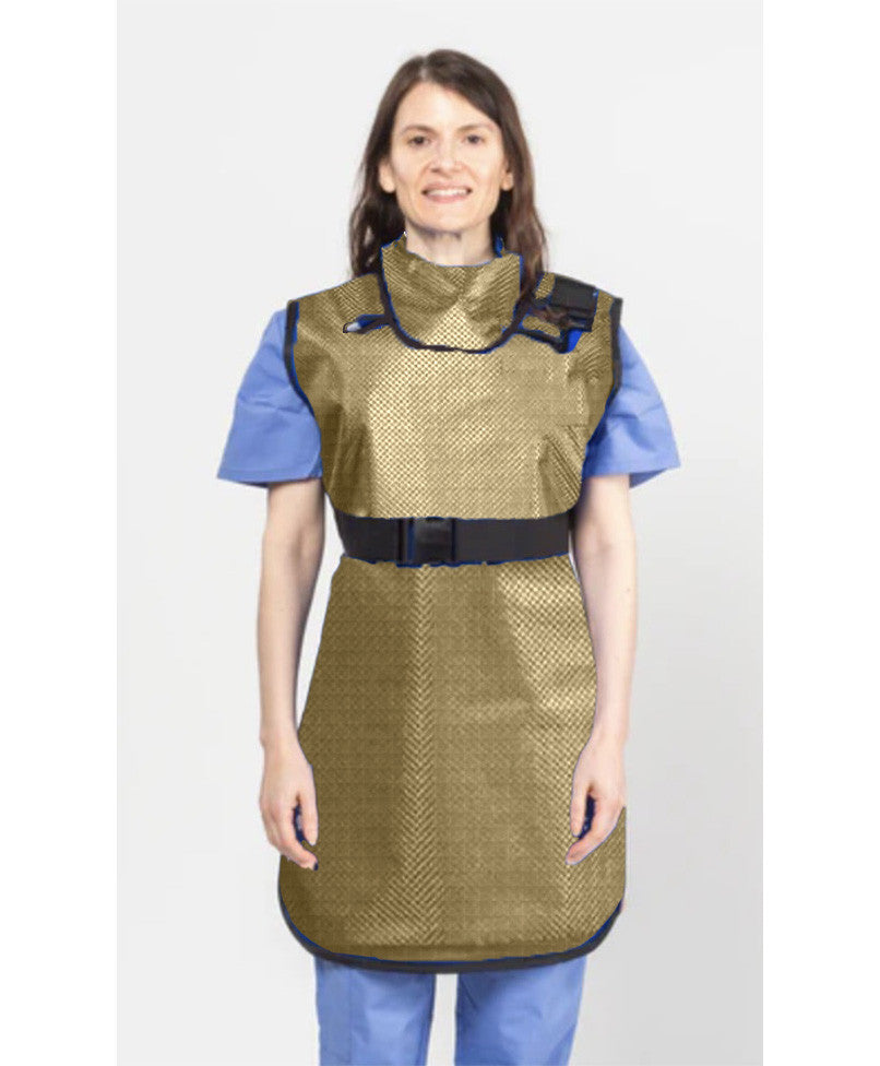 COAT APRON - .35 mm   Lead Free with Thyroid Collar   22X37  Shimmering Tan