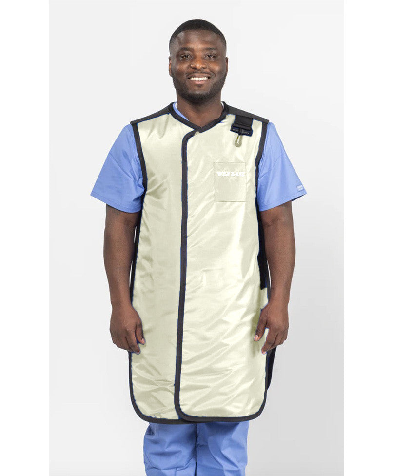 FRONT CLOSING SPECIAL PROCEDURE APRON - .35 mm   Lead Free   25x42  Antimicrobial Beige - Extra Extra Large