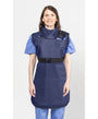 COAT APRON - .25 mm   Lead Free with Thyroid Collar   25X40 Navy Blue- Extra Large