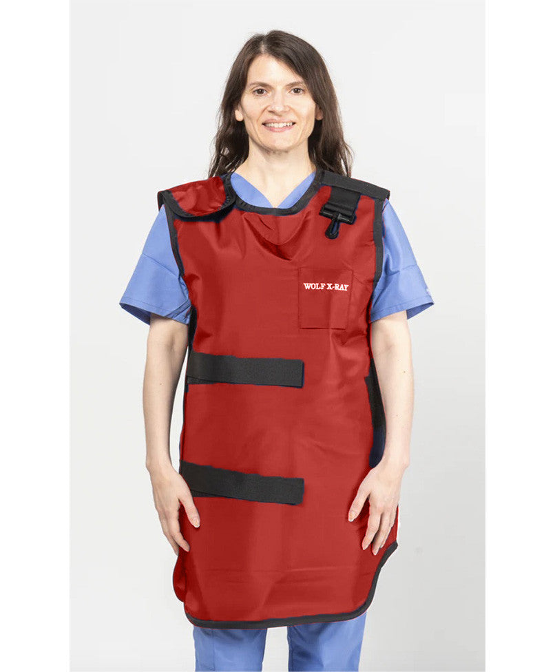 SPECIAL PROCEDURE APRON - .35 mm   Lead Free   22X38 Red - Medium