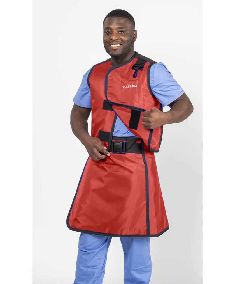 MEN'S APRON AND VEST: .25 mm   Regular Lead Free VEST: 26x25 APRON: 22.25X47-50 Red - Large Main image
