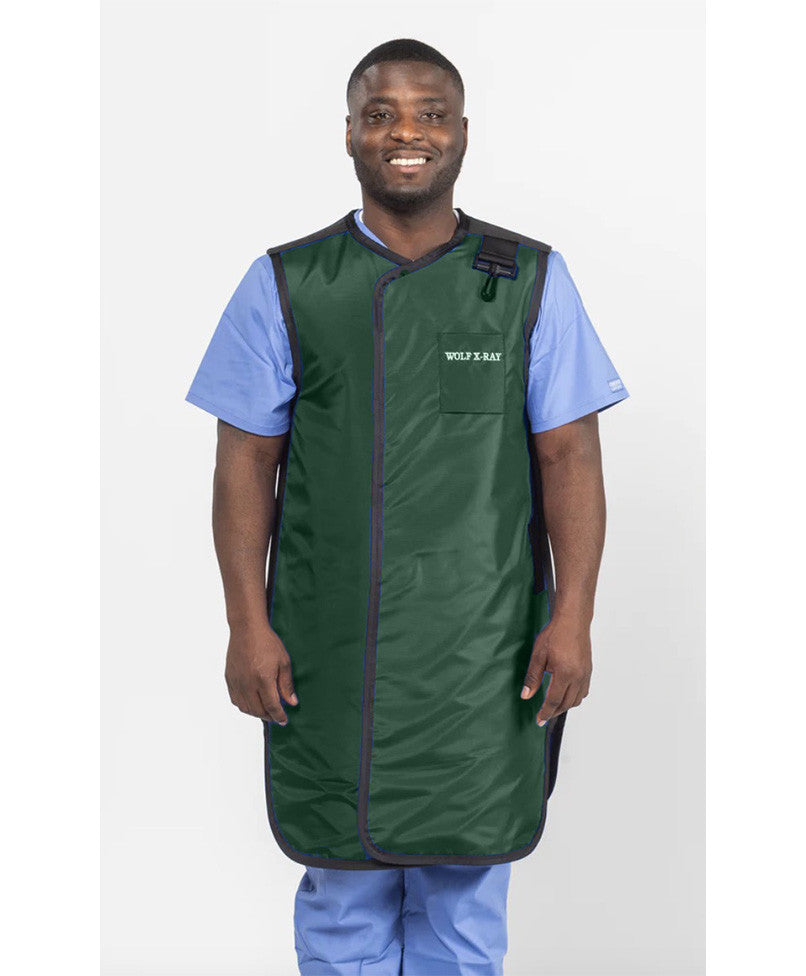 FRONT CLOSING SPECIAL PROCEDURE APRON - .35 mm   Lead Free   22X38 Hunter Green - Medium
