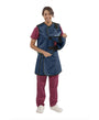 WOMEN'S APRON AND VEST : .25 mm   Lead Free W/THYROID COLLAR VEST: 24X25 APRON: 22.25X47-50  Antimicrobial Blue - Extra Large Main image