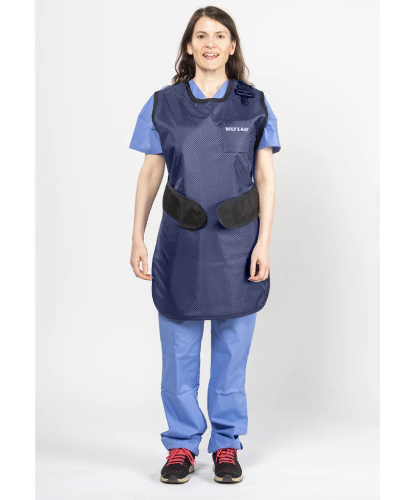 EASY WRAP - .25 mm   Lead Free with Thyroid Collar   26x42  Antimicrobial Blue - Extra Extra Large