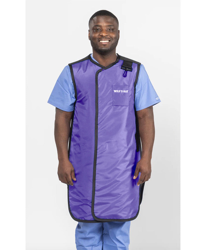 FRONT CLOSING SPECIAL PROCEDURE APRON - .35 mm   Lead Free   22X38 Purple - Medium