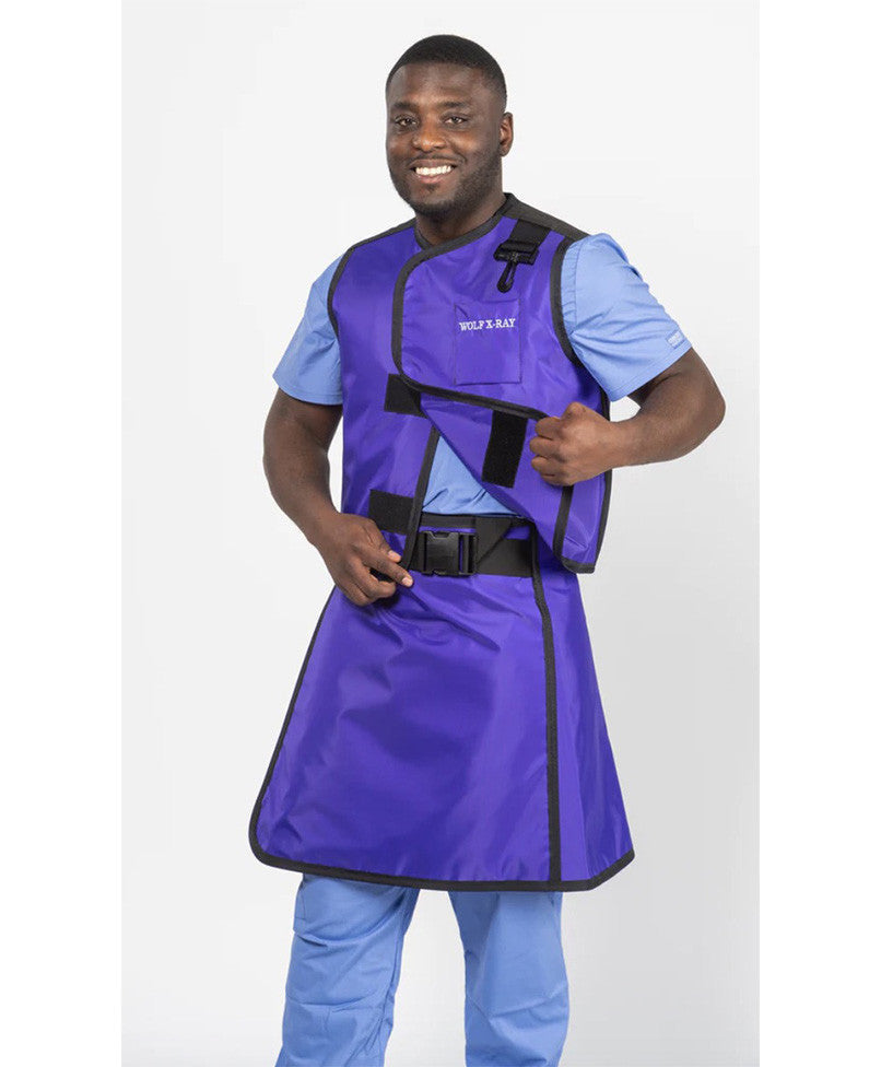 MEN'S APRON AND VEST: .35 mm   Regular Lead Free VEST: 27x27 APRON: 23X51-56 Purple - Extra Large