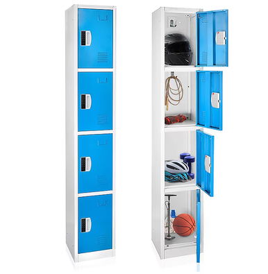 72" H x 12" W 4-Tier Steel Storage Locker with Digital Lock