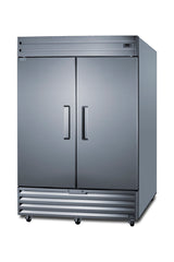 Reach in 2 door 49 cf freezer in stainless steel - Angle