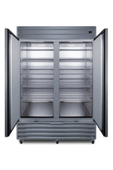Reach in 2 door 49 cf freezer in stainless steel - Open